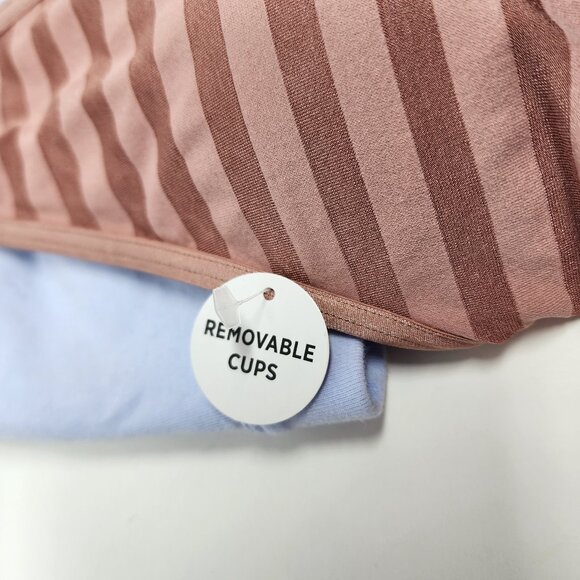 Lot 3 Jockey Womens XL Seamfree Bralettes Bra Striped Lined Wire Free 1 Cotton - Picture 5 of 12